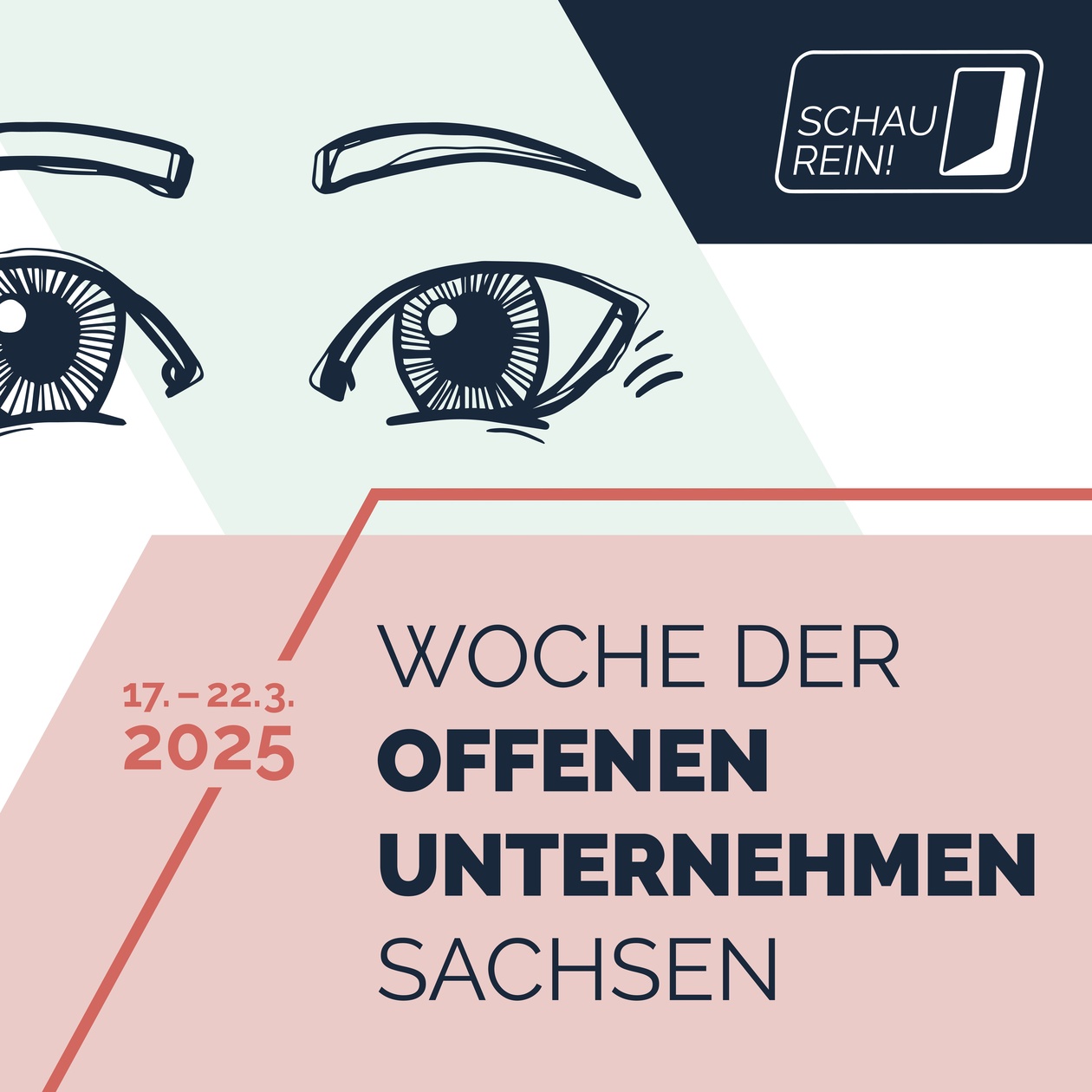 Schau rein Logo - Schau rein Text Woche der offenen Unternehmen mit dem Datum